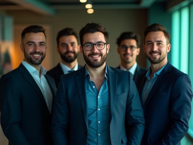 Foto del equipo fundador de Ingresos Pasivos Reto, con sonrisas y fondo motivador