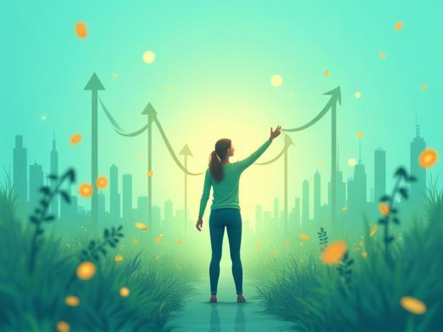 Ilustración de progreso y oportunidad económica en ingresos pasivos